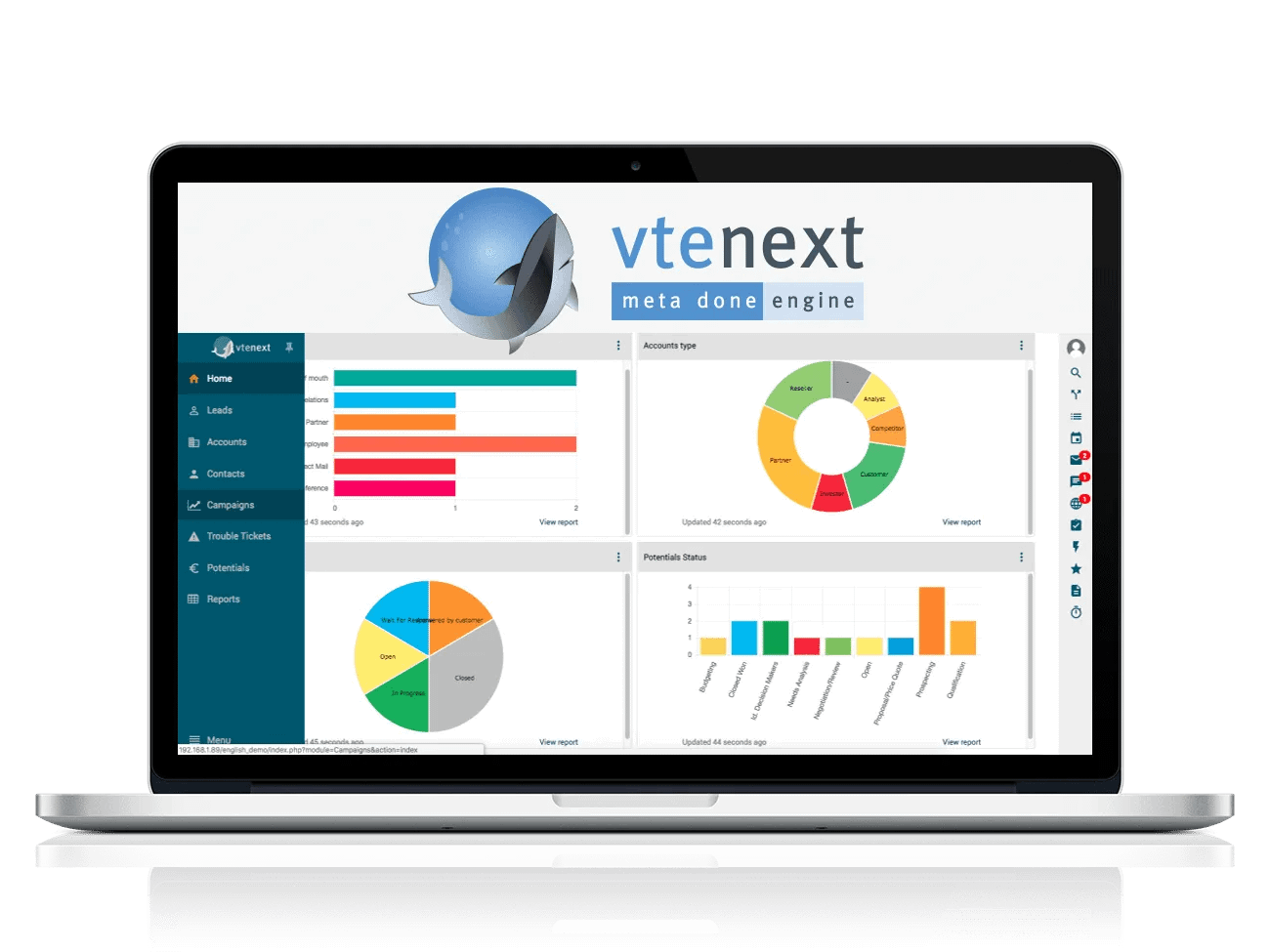 CRM VTENEXT su desktop e dispositivi